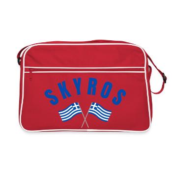 Drapeaux croisés grecs de Skyros - Sac Retro - rouge/blanc - Devant