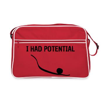 I Had Potential Humour Graphique Décalé - Sac Retro - rouge/blanc - Devant