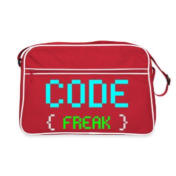 T-shirt néon Pixel Code Freak - Sac Retro - rouge/blanc - Devant