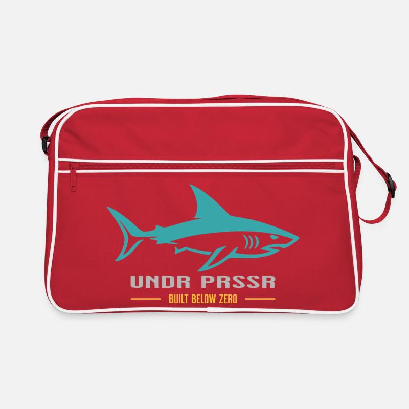 UNDR PRSSR Shark  Built Below Zero Scuba Diver Retro Tasche