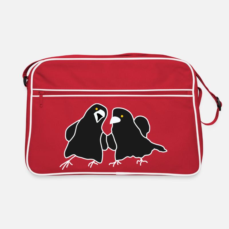 Minimalistisches Raven-Duo Retro Tasche