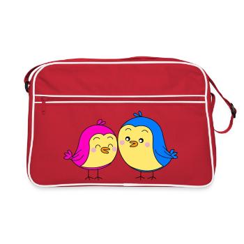 Paires d’oiseaux - Sac Retro - rouge/blanc - Devant
