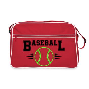 Balle de baseball néon avec points illuminés - Sac Retro - rouge/blanc - Devant