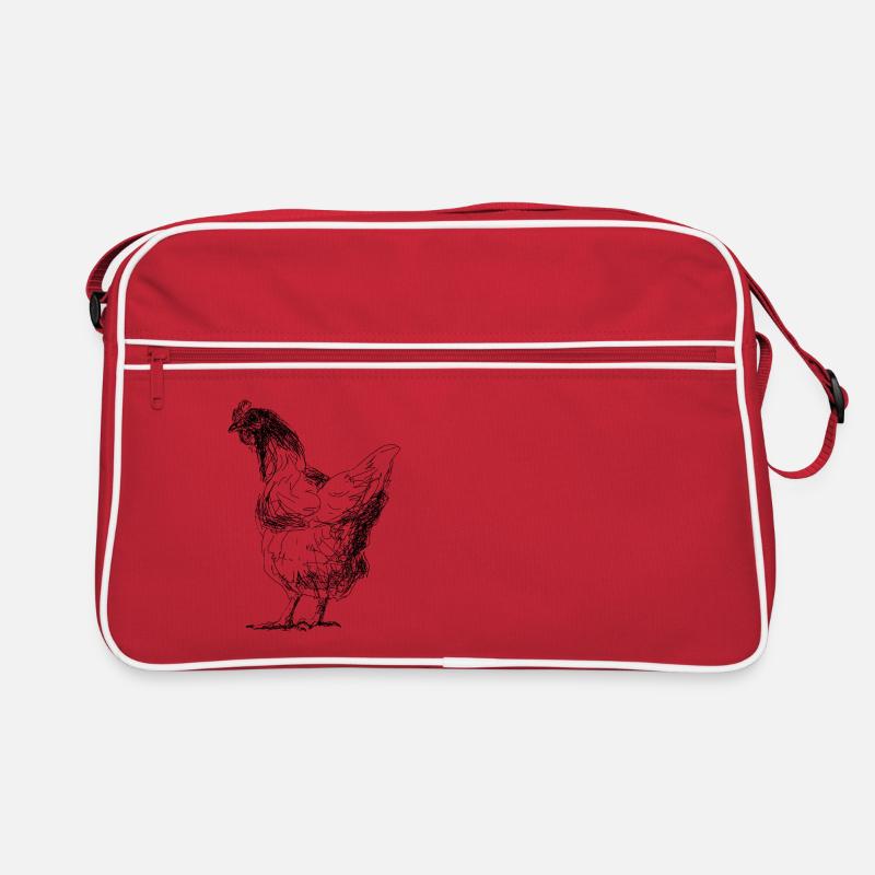Huhn - Retro Tasche - Rot/Weiß