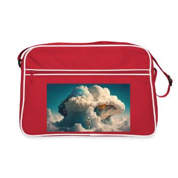 Perspective cosmique : un astronaute contemple Majestic - Sac Retro - rouge/blanc - Devant