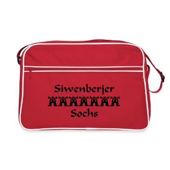 Siebenbürger Sachs Herren Design mit 7 Burgen - Retro Tasche - Rot/Weiß - Vorne
