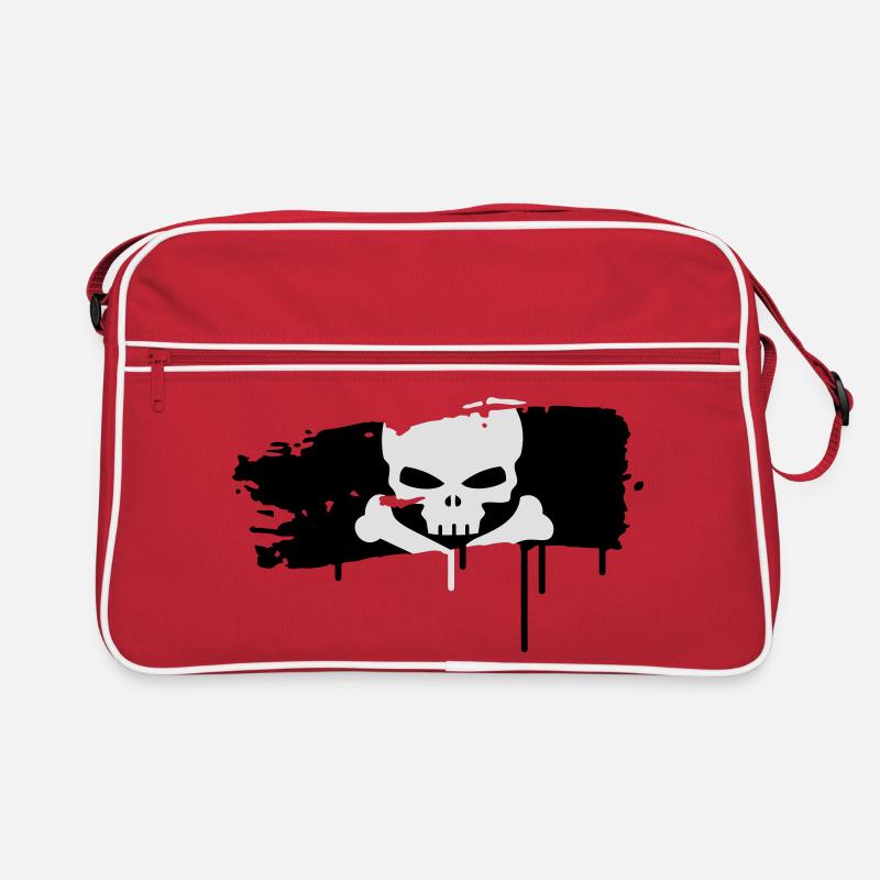 drapeau de pirate peint avec un coup de pinceau Sac Retro