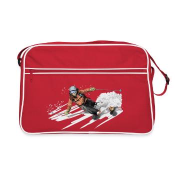 ski - Retro Tasche - Rot/Weiß - Vorne