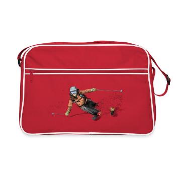 ski - Retro Tasche - Rot/Weiß - Vorne