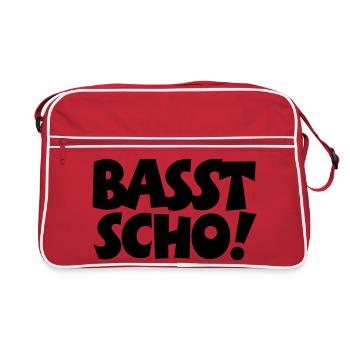 Basst Scho - Retro Tasche - Rot/Weiß - Vorne