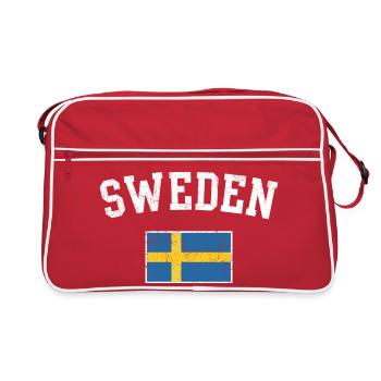 Sweden Flag Arc Tee - Retro Bag - red/white - Front