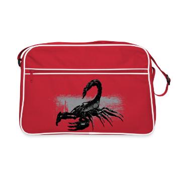 Scorpio Black White Contrast Design - Retro Bag - red/white - Front