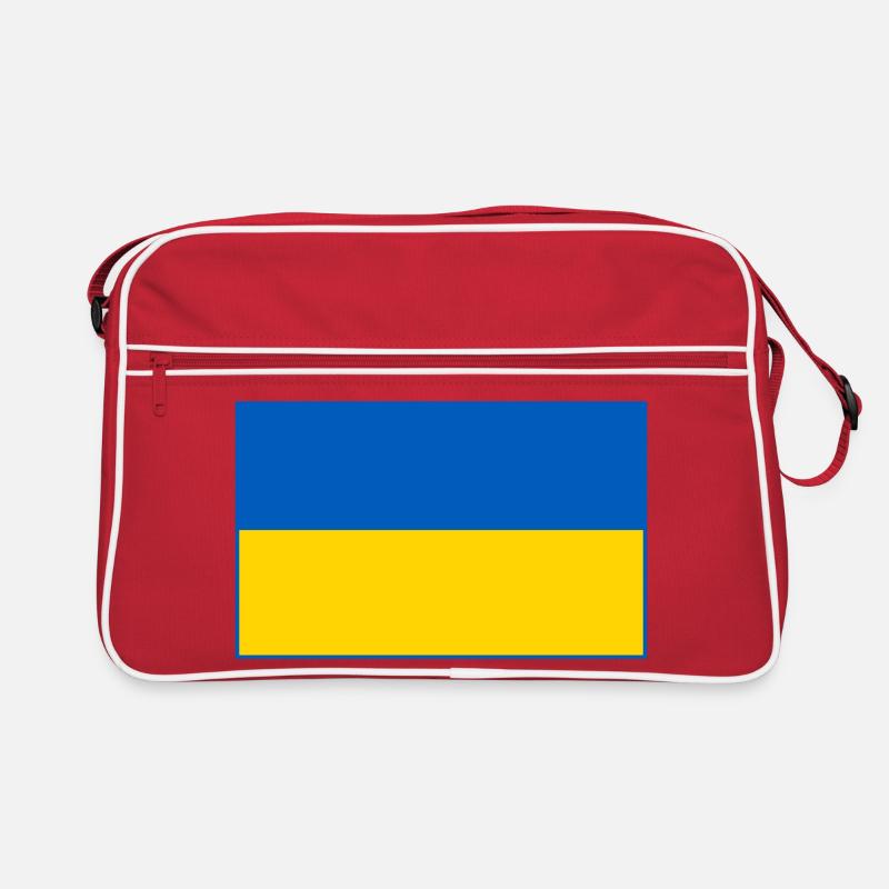 Drapeau de l’Ukraine contour bleu Sac Retro