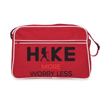 Randonnée plus soucieuse moins - cadeau de randonnée - Sac Retro - rouge/blanc - Devant