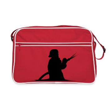 Graphique de l’icône de pompier de tuyau de pompier - Sac Retro - rouge/blanc - Devant