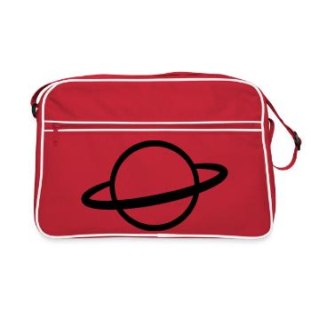 Planet with Ring Icon Outline - Retro Bag - red/white - Front