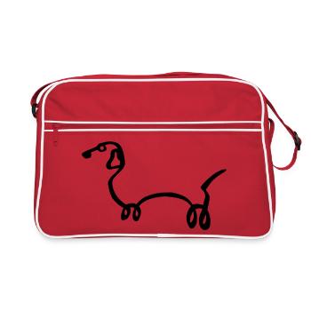 Esquisse du chien noir - Sac Retro - rouge/blanc - Devant