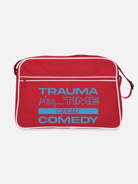 Trauma + Time = Comedy - Retro Bag - red/white - Front