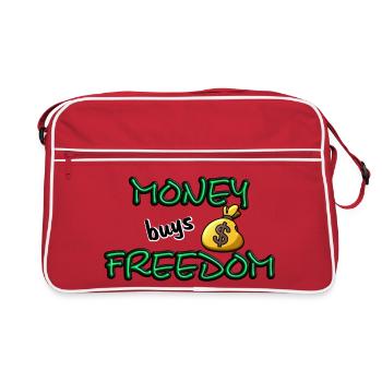 money buys freedom - Retro Bag - red/white - Front