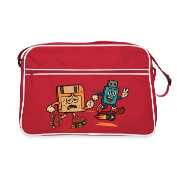 Blague sarcastique des années 80 : disquette ou clé USB - Sac Retro - rouge/blanc - Devant