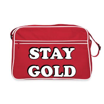 Reste en or Typographie audacieuse - Sac Retro - rouge/blanc - Devant