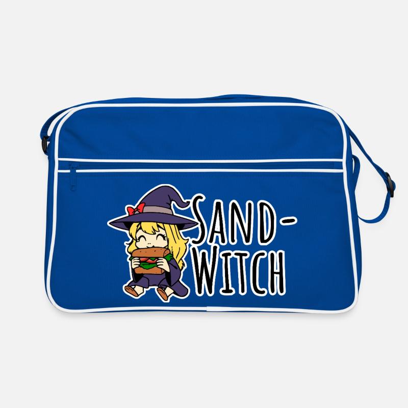 Sand-Witch, the little witch eats a sandwich Retro Bag