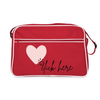 click here for my heart - Retro Bag - red/white - Front