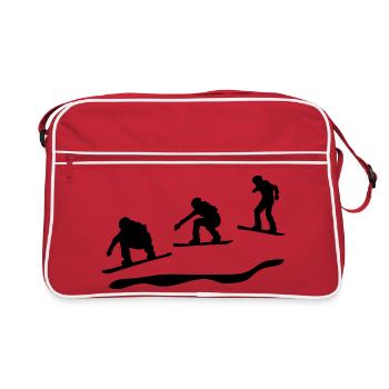 Snowboard rennen - Retro Tasche - Rot/Weiß - Vorne