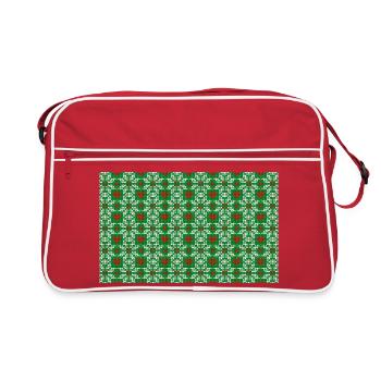 Gestricktes Weihnachtsmuster - Retro Tasche - Rot/Weiß - Vorne