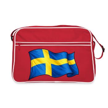 Schweden Fahne - Retro Tasche - Rot/Weiß - Vorne