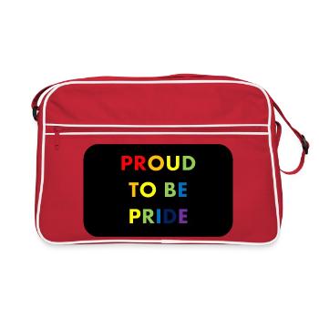 Proud to Be Pride Regenbogen - Retro Tasche - Rot/Weiß - Vorne