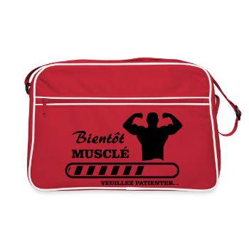 soon to be muscular - Retro Bag - red/white - Front