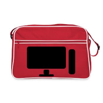 Minimal PC Setup Icon – Gamer Design - Retro Bag - red/white - Front
