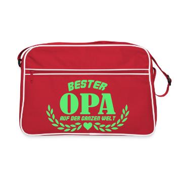 Best grandpa in the whole world - Retro Bag - red/white - Front