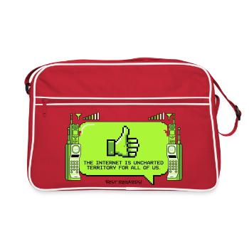 The Internet is uncharted territory - Retro Bag - red/white - Front