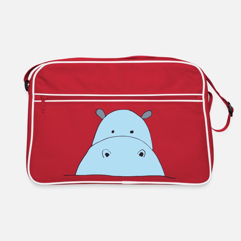 Blauer Hippo Blickfang Retro Tasche
