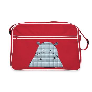 Hippopotame adapté aux pixels - Sac Retro - rouge/blanc - Devant