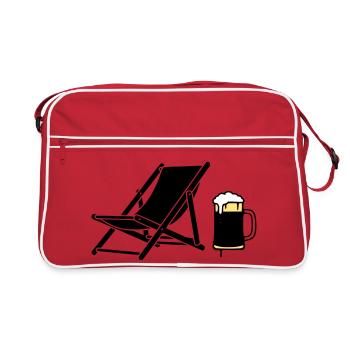 Deck Chair Beer Mug Silhouette - Retro Bag - red/white - Front