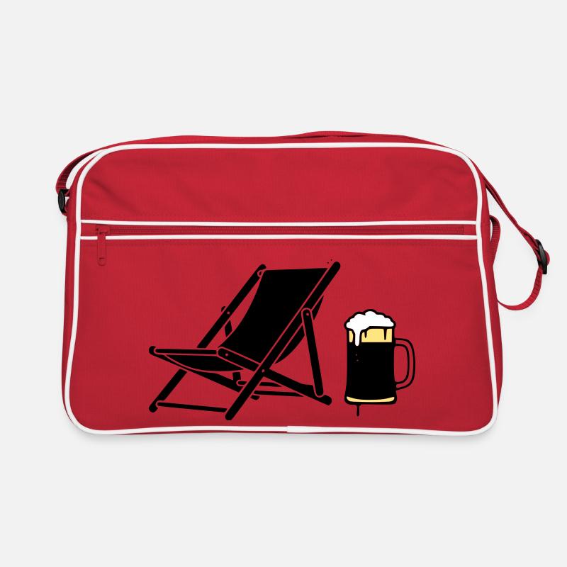 Deck Chair Beer Mug Silhouette Retro Bag