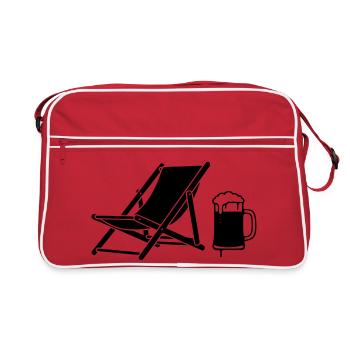 Deck Chair Beer Holiday Icon - Retro Bag - red/white - Front