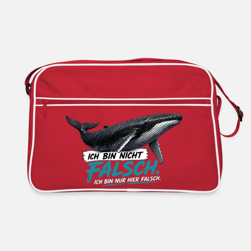 Buckelwal Statement – Ich bin nur hier falsch Retro Tasche