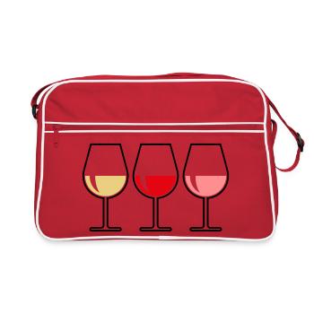 Vin blanc Vin rouge Vin rosé (vin / ventre / aussi) - Sac Retro - rouge/blanc - Devant