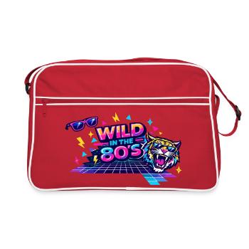 Wild in the 80s Neon Tiger - Retro Bag - red/white - Front
