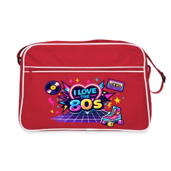 I Love the 80s Neon Retro - Retro Bag - red/white - Front
