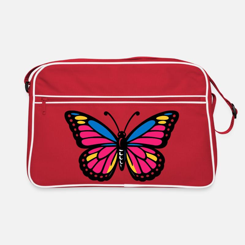 Papillon aux ailes colorées Sac Retro