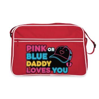 Révélation du genre : rose ou bleu Papa t’aime, bébé - Sac Retro - rouge/blanc - Devant