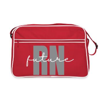 Future RN Funny Nursing Student Major Gift - Retro Bag - red/white - Front
