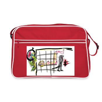 A colorful witness to a silent routine - Retro Bag - red/white - Front