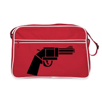 Revolver vintage – Illustration western - Sac Retro - rouge/blanc - Devant
