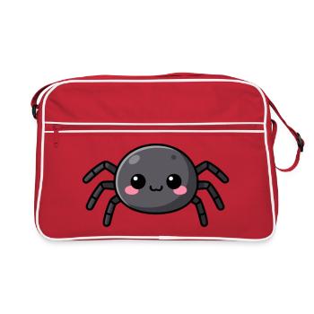 Niedliche Kawaii Halloween Spinne Geschenk Kinder  - Retro Tasche - Rot/Weiß - Vorne